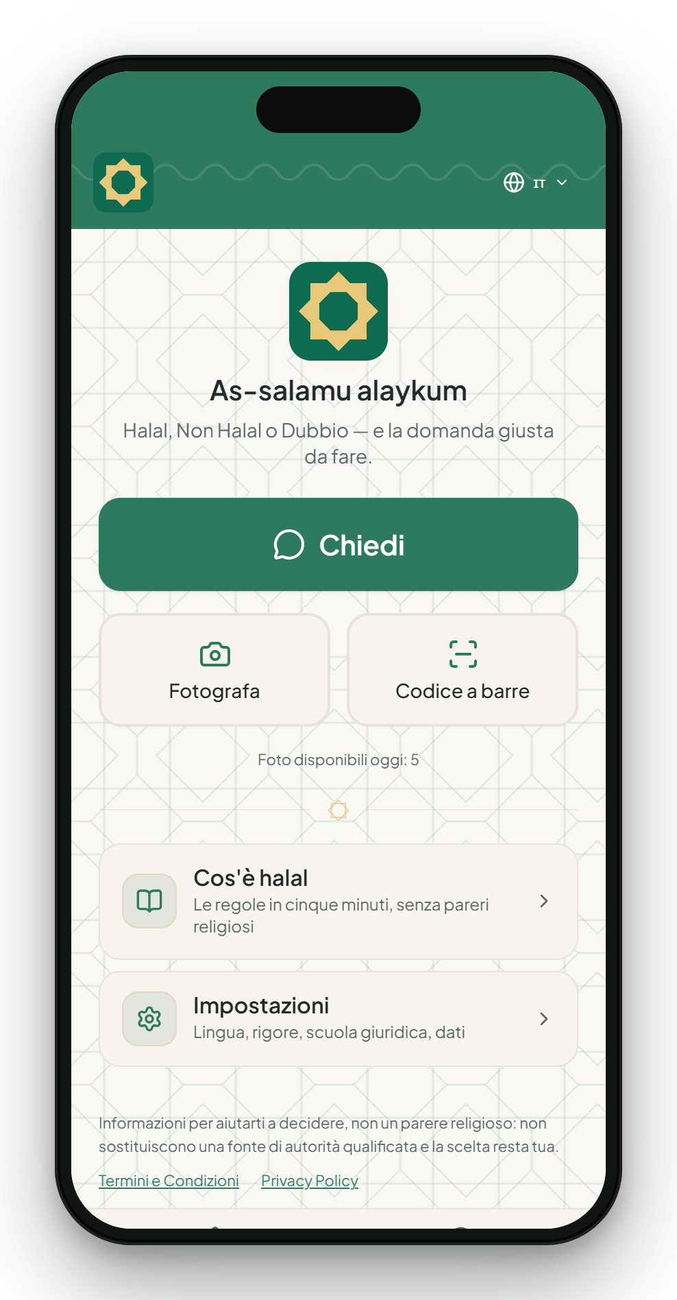 Taybah home screen