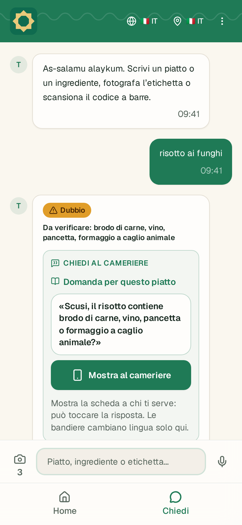 Risotto ai funghi con esito Dubbio
